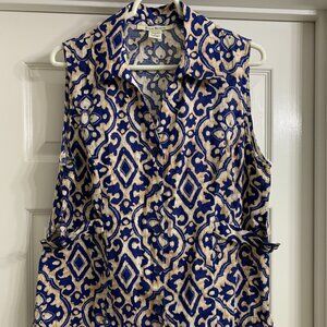 Susan Bristol Women's Multi-Color Linen Blouse, Size Large